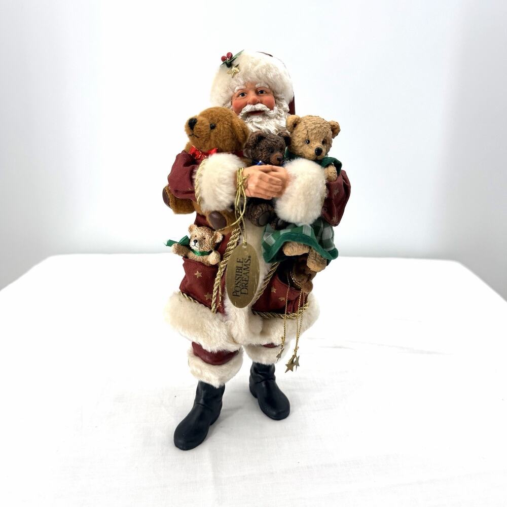 Vintage Possible Dreams Clothtique Santa Claus Teddy Figurine An Armful of Love